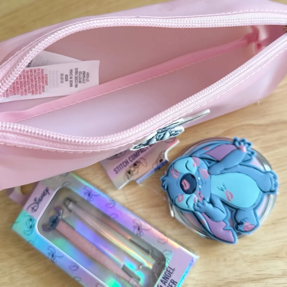 Stitch Bundle Cosmetic Bag Compact Mirror Stitch Angel Tweezers Beauty Kawaii